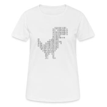Binaire de dinosaure | Google dinosaure | 404 | T-rex | - T-shirt respirant Femme - blanc - Devant - AI Model Female 172 dark (172cm)
