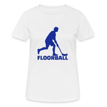 Floorball - Frauen T-Shirt atmungsaktiv - Weiß - Vorne - AI Model Female 172 dark (172cm)