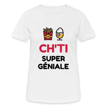 Ch'ti / Nord / Chti / Ch'ti mi / Nordiste - Frauen T-Shirt atmungsaktiv - Weiß - Vorne - AI Model Female 172 dark (172cm)
