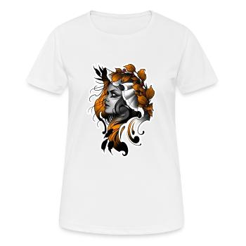 Autumn Ink Girl - Frauen T-Shirt atmungsaktiv - Weiß - Vorne - AI Model Female 172 dark (172cm)