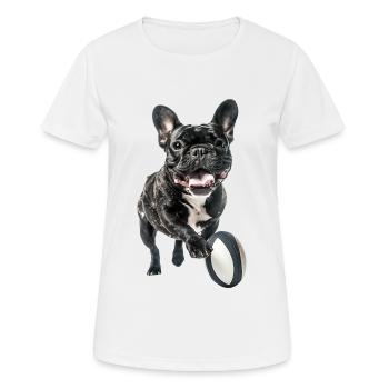 Französische Bulldogge - Frauen T-Shirt atmungsaktiv - Weiß - Vorne - AI Model Female 172 dark (172cm)