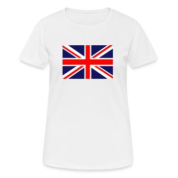 Großbritannien britisch Flagge Fahne - Frauen T-Shirt atmungsaktiv - Weiß - Vorne - AI Model Female 172 dark (172cm)