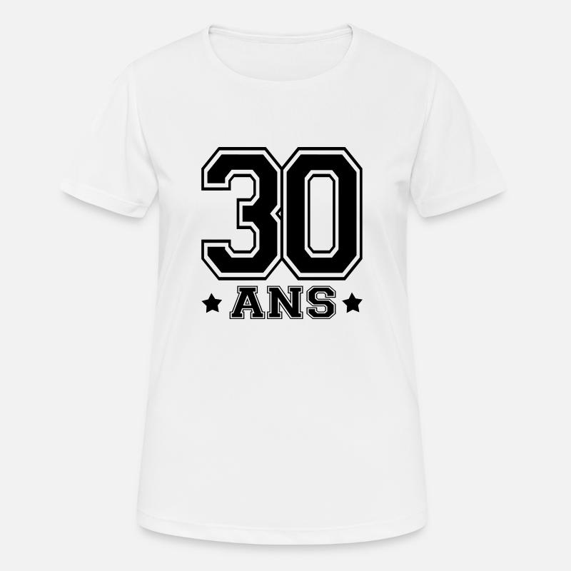 30 ANS - T-shirt respirant Femme - blanc
