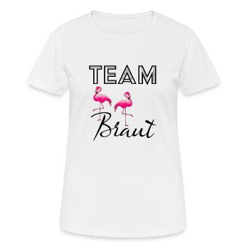 Braut Flamingo Team - Frauen T-Shirt atmungsaktiv - Weiß - Vorne - AI Model Female 172 dark (172cm)