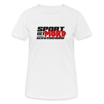 Sport ist Mord - Frauen T-Shirt atmungsaktiv - Weiß - Vorne - AI Model Female 172 dark (172cm)