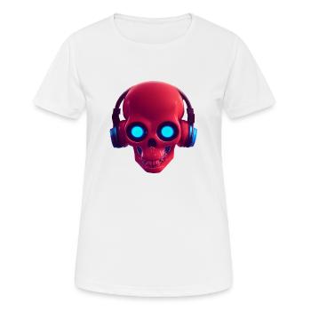 Crâne musical - T-shirt respirant Femme - blanc - Devant - AI Model Female 172 dark (172cm)