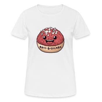 Nett-Brötchen | Mett | Comique - T-shirt respirant Femme - blanc - Devant - AI Model Female 172 dark (172cm)