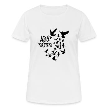 abi 2022,abitur,tauben,vögel,freiheit,fliegen - Frauen T-Shirt atmungsaktiv - Weiß - Vorne - AI Model Female 172 dark (172cm)