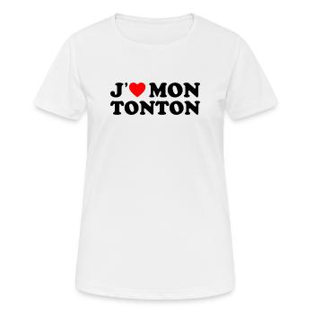 J'aime Mon Tonton Cadeau Oncle Coeur Rouge - T-shirt respirant Femme - blanc - Devant - AI Model Female 172 dark (172cm)