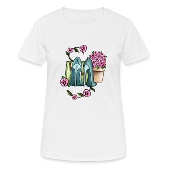 Chaussures à talons hauts - T-shirt respirant Femme - blanc - Devant - AI Model Female 172 dark (172cm)