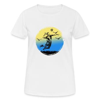 VOLLEYBALL Volleyballer SCHMETTERBALL Auszeit - Frauen T-Shirt atmungsaktiv - Weiß - Vorne - AI Model Female 172 dark (172cm)