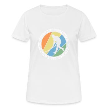 Feldhockey Hockeyspieler "Penalty" Hockeysport - Frauen T-Shirt atmungsaktiv - Weiß - Vorne - AI Model Female 172 dark (172cm)