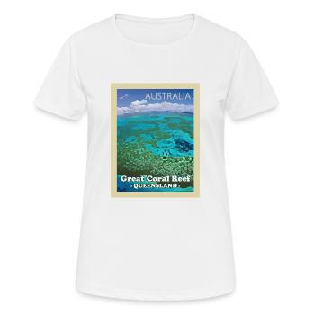 Grande barrière de corail - T-shirt respirant Femme - blanc - Devant - AI Model Female 172 dark (172cm)