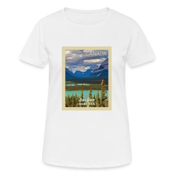 Jasper-Nationalpark - Frauen T-Shirt atmungsaktiv - Weiß - Vorne - AI Model Female 172 dark (172cm)