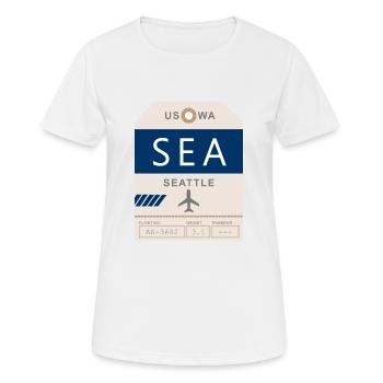 Flughafen Seattle 1950 - Frauen T-Shirt atmungsaktiv - Weiß - Vorne - AI Model Female 172 dark (172cm)