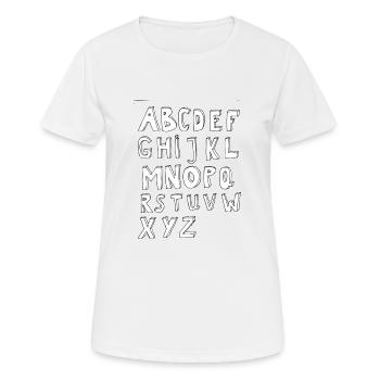 Alphabet Druckbuchstaben - Frauen T-Shirt atmungsaktiv - Weiß - Vorne - AI Model Female 172 dark (172cm)