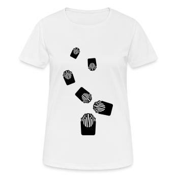 Pommes fast food symbol - Frauen T-Shirt atmungsaktiv - Weiß - Vorne - AI Model Female 172 dark (172cm)