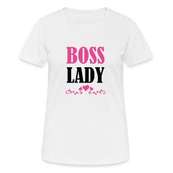 Boss Queen Gift Femmes Filles Dame - T-shirt respirant Femme - blanc - Devant - AI Model Female 172 dark (172cm)