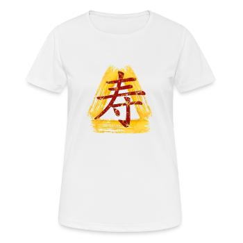 Caractère chinois Longue vie E 232 - T-shirt respirant Femme - blanc - Devant - AI Model Female 172 dark (172cm)