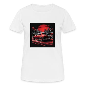 JDM Sportcar Tuning Voiture de ville Cadeau Autoroute - T-shirt respirant Femme - blanc - Devant - AI Model Female 172 dark (172cm)