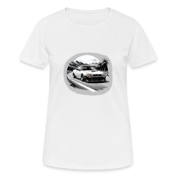 JDM Sportcar Tuning Driftcar Car Gift PS - Women's Breathable T-Shirt - white - Front - AI Model Female 172 dark (172cm)