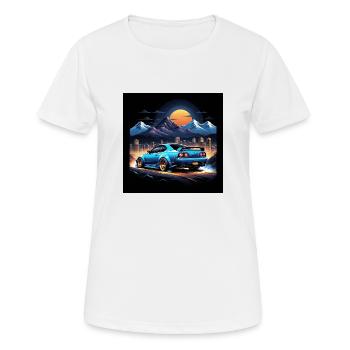 JDM Sportcar tuning Driftcar Voiture Cadeau PS - T-shirt respirant Femme - blanc - Devant - AI Model Female 172 dark (172cm)