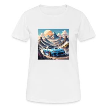 JDM Sportcar tuning Driftcar Voiture Cadeau PS - T-shirt respirant Femme - blanc - Devant - AI Model Female 172 dark (172cm)