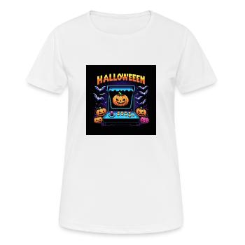 Jeux Fantôme Fantôme Halloween Citrouille Chauve-souris - T-shirt respirant Femme - blanc - Devant - AI Model Female 172 dark (172cm)