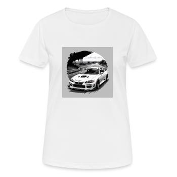 JDM Sportcar Tuning Driftcar Car Gift PS - Women's Breathable T-Shirt - white - Front - AI Model Female 172 dark (172cm)