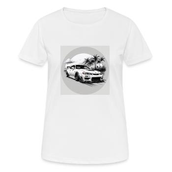 JDM Sportcar tuning Driftcar Voiture Cadeau PS - T-shirt respirant Femme - blanc - Devant - AI Model Female 172 dark (172cm)