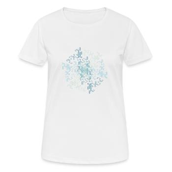Points-R7-3 bords bleus - T-shirt respirant Femme - blanc - Devant - AI Model Female 172 dark (172cm)