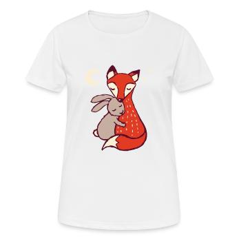 Gute Nacht Fuchs und Hase - Frauen T-Shirt atmungsaktiv - Weiß - Vorne - AI Model Female 172 dark (172cm)