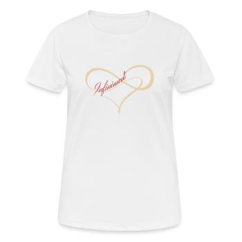 infiniment rouge - T-shirt respirant Femme - blanc - Devant - AI Model Female 172 dark (172cm)