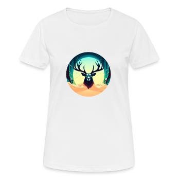 Cerf - T-shirt respirant Femme - blanc - Devant - AI Model Female 172 dark (172cm)