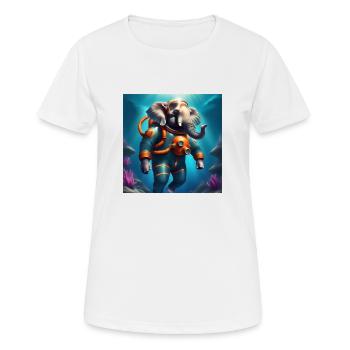 Éléphant en combinaison de plongée - T-shirt respirant Femme - blanc - Devant - AI Model Female 172 dark (172cm)