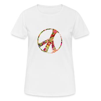 Peace Flower Power Symbol Hippie Blumenkind - Frauen T-Shirt atmungsaktiv - Weiß - Vorne - AI Model Female 172 dark (172cm)