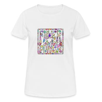 Hippie Frieden Peace Blumenkinder - Frauen T-Shirt atmungsaktiv - Weiß - Vorne - AI Model Female 172 dark (172cm)