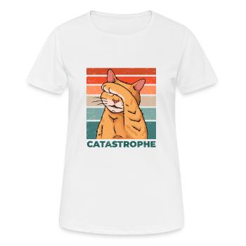 Catastrophe de chat Catastrophe Dicton drôle - T-shirt respirant Femme - blanc - Devant - AI Model Female 172 dark (172cm)