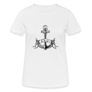 Conception d'ancre maritime Ahoi Ahoj Anchor - T-shirt respirant Femme - blanc - Devant - AI Model Female 172 dark (172cm)