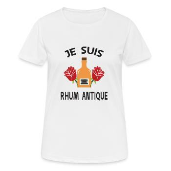 Je suis Rhum Antique - Message Humour Rhum - T-shirt respirant Femme - blanc - Devant - AI Model Female 172 dark (172cm)