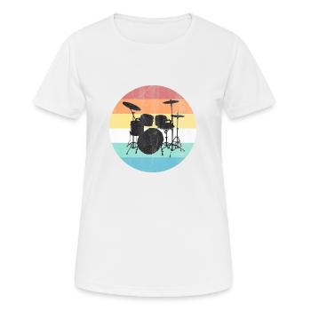 Drums - Women's Breathable T-Shirt - white - Front - AI Model Female 172 dark (172cm)