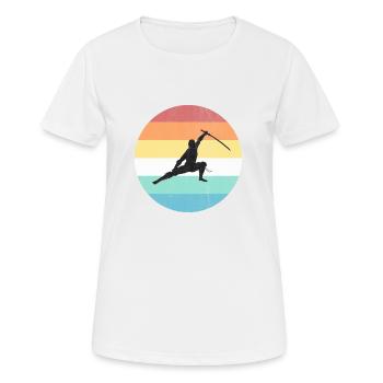 Ninja - Frauen T-Shirt atmungsaktiv - Weiß - Vorne - AI Model Female 172 dark (172cm)
