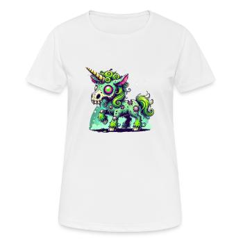 Licorne Zombie, Zombiecorn, Licorne, Horreur - T-shirt respirant Femme - blanc - Devant - AI Model Female 172 dark (172cm)