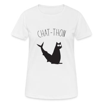 Chat-Thon - T-shirt respirant Femme - blanc - Devant - AI Model Female 172 dark (172cm)