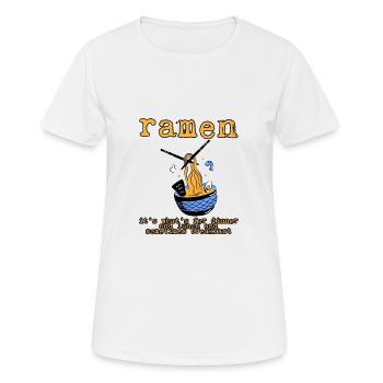 Ramen, pour le dîner et le déjeuner et le petit-déjeuner 3 - T-shirt respirant Femme - blanc - Devant - AI Model Female 172 dark (172cm)
