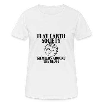 Flat Earth Society, membres du monde entier 11 - T-shirt respirant Femme - blanc - Devant - AI Model Female 172 dark (172cm)