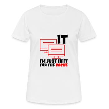 I'm Just In It For The Cache 2 - Women's Breathable T-Shirt - white - Front - AI Model Female 172 dark (172cm)
