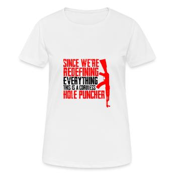 Il s’agit d’un perforateur sans fil 2 - T-shirt respirant Femme - blanc - Devant - AI Model Female 172 dark (172cm)