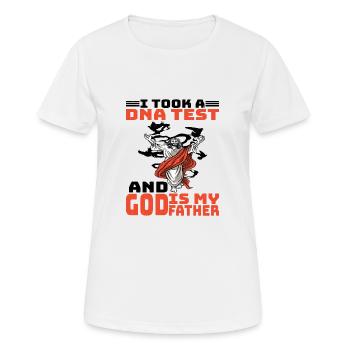 I Took A DNA Test And God Is My Father 18 - Frauen T-Shirt atmungsaktiv - Weiß - Vorne - AI Model Female 172 dark (172cm)