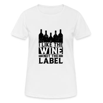 J’aime le vin, pas l’étiquette 16 - T-shirt respirant Femme - blanc - Devant - AI Model Female 172 dark (172cm)